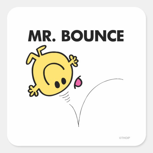 de heer Bounce | Klassieke post Vierkante Sticker (Voorkant)
