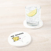 de heer Bounce | Klassieke post Zandsteen Onderzetter (Zijkant)