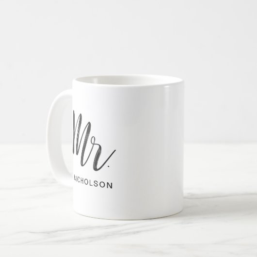 de heer Brush Lettered | Vakantiemens Koffiemok (Voorkant links)