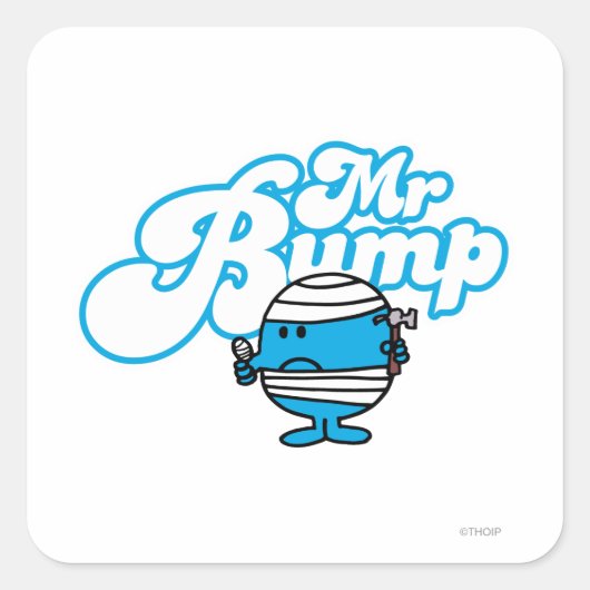 de heer Bump | Bandloopduim Vierkante Sticker (Voorkant)