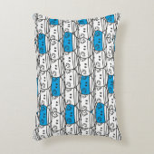 de heer Bump | Blauw patroon Accent Kussen (Voorkant(Verticaal))