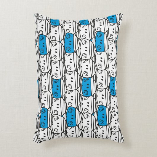 de heer Bump | Blauw patroon Accent Kussen (Voorkant(Verticaal))