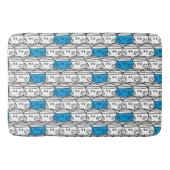 de heer Bump | Blauw patroon Badmat (Voorkant)