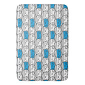 de heer Bump | Blauw patroon Badmat (Voorkant Verticaal)