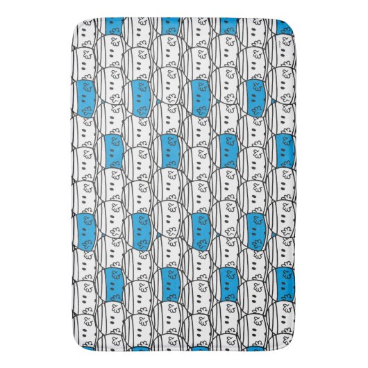 de heer Bump | Blauw patroon Badmat (Voorkant Verticaal)