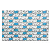 de heer Bump | Blauw patroon Kussensloop (Achterkant-Links)