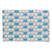 de heer Bump | Blauw patroon Kussensloop (Voorkant-Links)