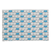 de heer Bump | Blauw patroon Kussensloop (Voorkant-Rechts)