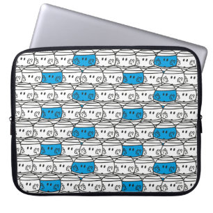 de heer Bump Blauw patroon Laptop Sleeve