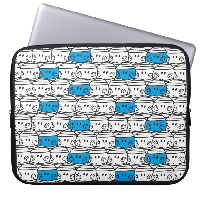 de heer Bump | Blauw patroon Laptop Sleeve (Voorkant)