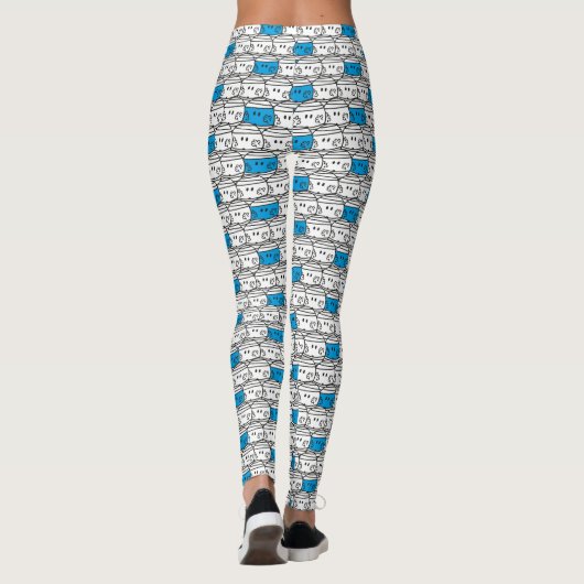 de heer Bump | Blauw patroon Leggings (Achterkant)