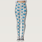 de heer Bump | Blauw patroon Leggings (Voorkant)