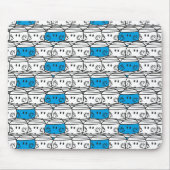 de heer Bump | Blauw patroon Muismat (Voorkant)