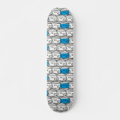 de heer Bump | Blauw patroon Skateboard (Voorkant)