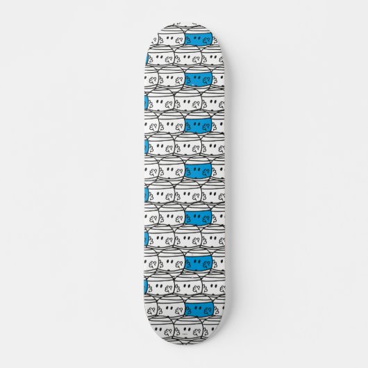 de heer Bump | Blauw patroon Skateboard (Voorkant)
