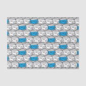 de heer Bump | Blauw patroon Tissuepapier (Voorkant)