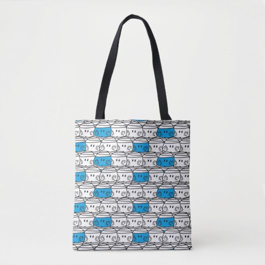 de heer Bump | Blauw patroon Tote Bag (Voorkant)