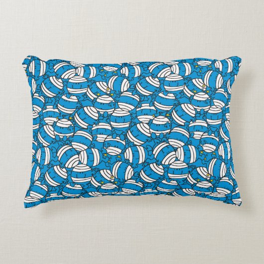 de heer Bump | Blauw smeltpatroon Accent Kussen (Voorkant)