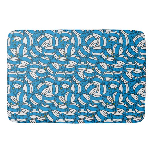de heer Bump | Blauw smeltpatroon Badmat (Voorkant)