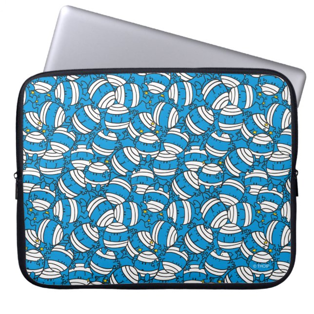 de heer Bump | Blauw smeltpatroon Laptop Sleeve (Voorkant)