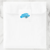 de heer Bump Logo 1 Vierkante Sticker (Tas)