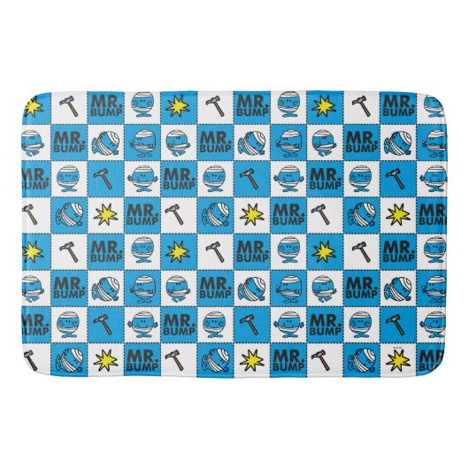 de heer Bump | Mozaïekpatroon in blauw patroon Badmat (Voorkant)