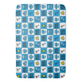 de heer Bump | Mozaïekpatroon in blauw patroon Badmat (Voorkant Verticaal)