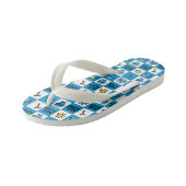 de heer Bump | Mozaïekpatroon in blauw patroon Kinder Teenslippers (Schuin)