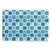 de heer Bump | Mozaïekpatroon in blauw patroon Kussensloop (Achterkant-Links)