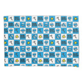 de heer Bump | Mozaïekpatroon in blauw patroon Kussensloop (Voorkant-Links)