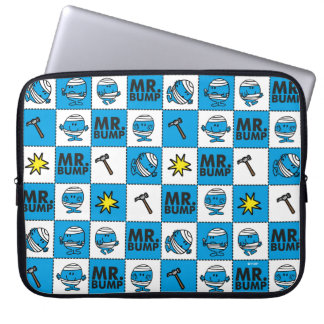de heer Bump | Mozaïekpatroon in blauw patroon Laptop Sleeve