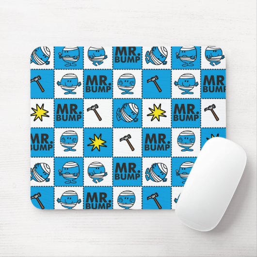 de heer Bump | Mozaïekpatroon in blauw patroon Muismat (Met muis)