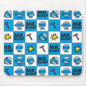 de heer Bump | Mozaïekpatroon in blauw patroon Muismat (Voorkant)