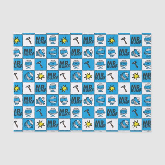 de heer Bump | Mozaïekpatroon in blauw patroon Tissuepapier (Voorkant)