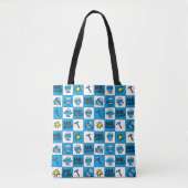 de heer Bump | Mozaïekpatroon in blauw patroon Tote Bag (Voorkant)