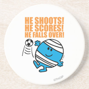 De heer Bump Play Soccer Zandsteen Onderzetter