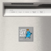 de heer Busy | Laten we een bezige witte tekst mak Magneet (Insitu (Vaatwasser))