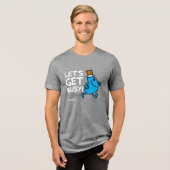 de heer Busy | Laten we een bezige witte tekst mak Tri-Blend Shirt (Voorkant volledig)