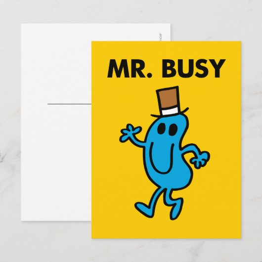 De heer Busy Waving Hallo Briefkaart (Voorkant / Achterkant)
