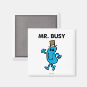 De heer Busy Waving Hallo Magneet (Voorkant / Achterkant)