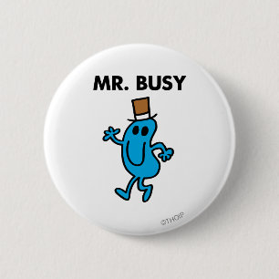 De heer Busy Waving Hallo Ronde Button 5,7 Cm