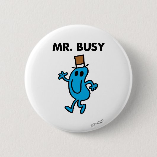 De heer Busy Waving Hallo Ronde Button 5,7 Cm (Voorkant)