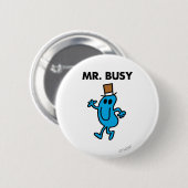 De heer Busy Waving Hallo Ronde Button 5,7 Cm (Voorkant /achterkant)