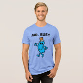 De heer Busy Waving Hallo Tri-Blend Shirt (Voorkant volledig)