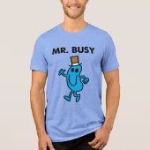 De heer Busy Waving Hallo Tri-Blend Shirt (Voorkant)