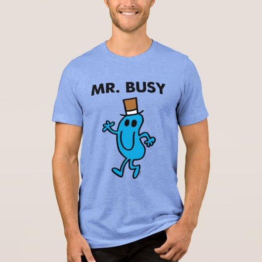 De heer Busy Waving Hallo Tri-Blend Shirt (Voorkant)