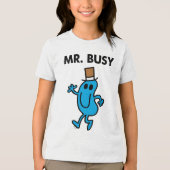 De heer Busy Waving Hallo Tri-Blend Shirt (Voorkant)