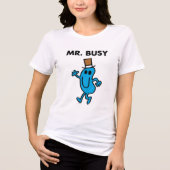De heer Busy Waving Hallo Tri-Blend Shirt (Voorkant)