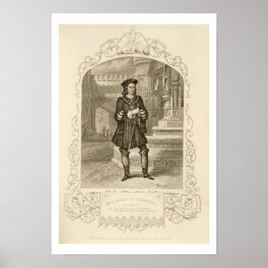 De heer C. Kean als Gloster, Act I Scene 1, in Ric Poster (Voorkant)