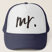 De heer Calligraphy Personalized Trucker Pet (Voorkant)